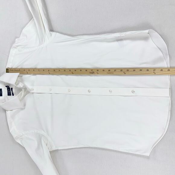 J Crew Men's Bowery Performance Stretch Dress Shirt Medium White Slim Fit - Picture 14 of 16